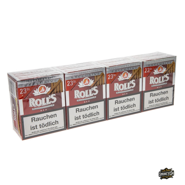 Rolls Exclusive Red Filter Cigarillos Stange mit 8 Schachteln, kräftiger American-Blend