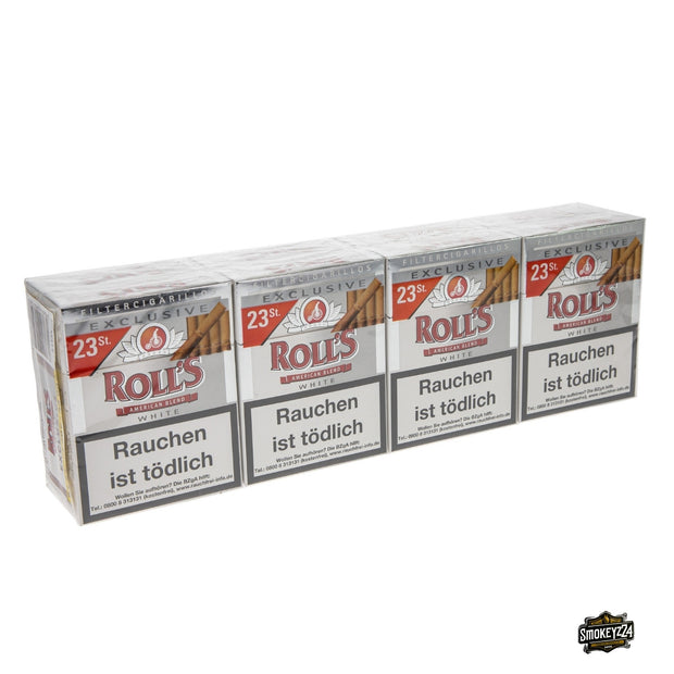 Rolls Exclusive White Filter Cigarillos Stange mit 8 Schachteln, American-Blend, Produktfoto