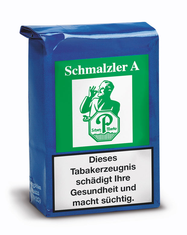 Schmalzler A Snuff von Pöschl – mentholfreier Schmalzler mit kräftigem Brasil-Tabakaroma im praktischen 100g Blockbeutel.
