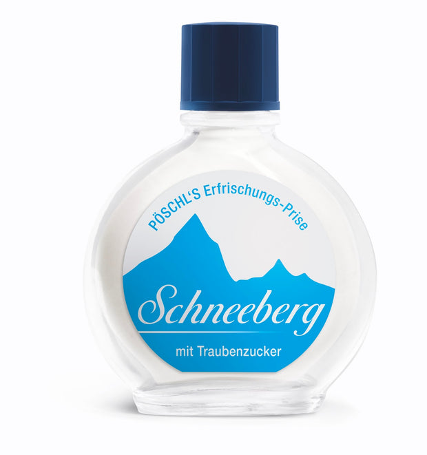 Schneeberg Schnupfpulver 10g – tabakfreie Alternative mit Traubenzucker im Fläschchen, mildes Schnupferlebnis ohne Menthol.