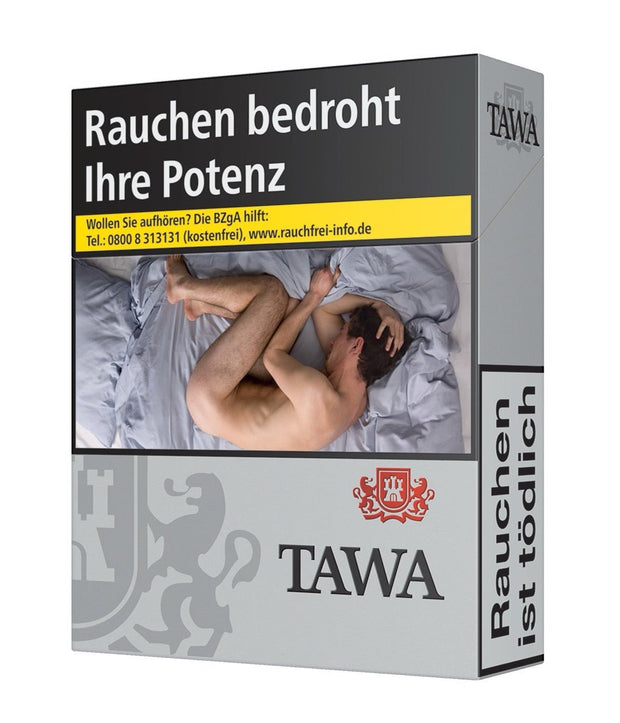 TAWA Silver Zigaretten - King Size Schachtel 23 Stück, Frontansicht
