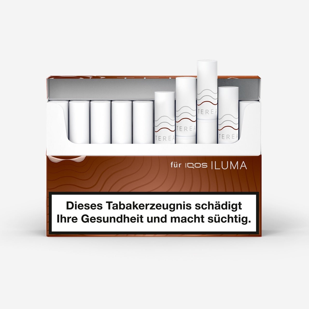 TEREA Bronze – geöffnete Tabakstick-Schachtel mit sichtbarem Inhalt