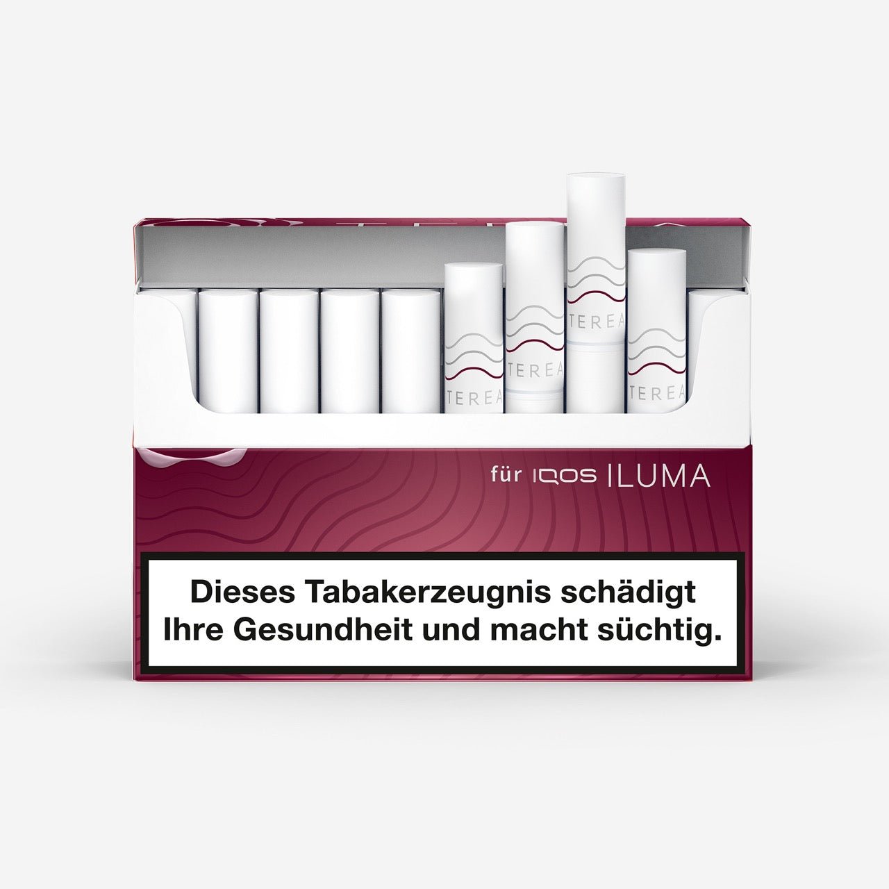 TEREA Russet – geöffnete Packung mit sichtbaren Tabaksticks
