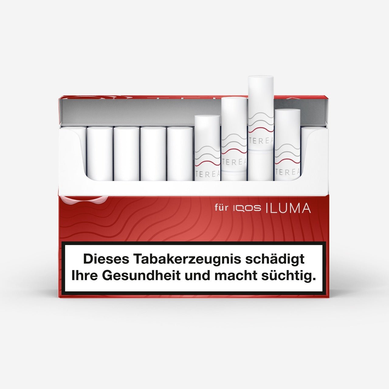 TEREA Sienna – geöffnete Schachtel mit sichtbaren Tabaksticks