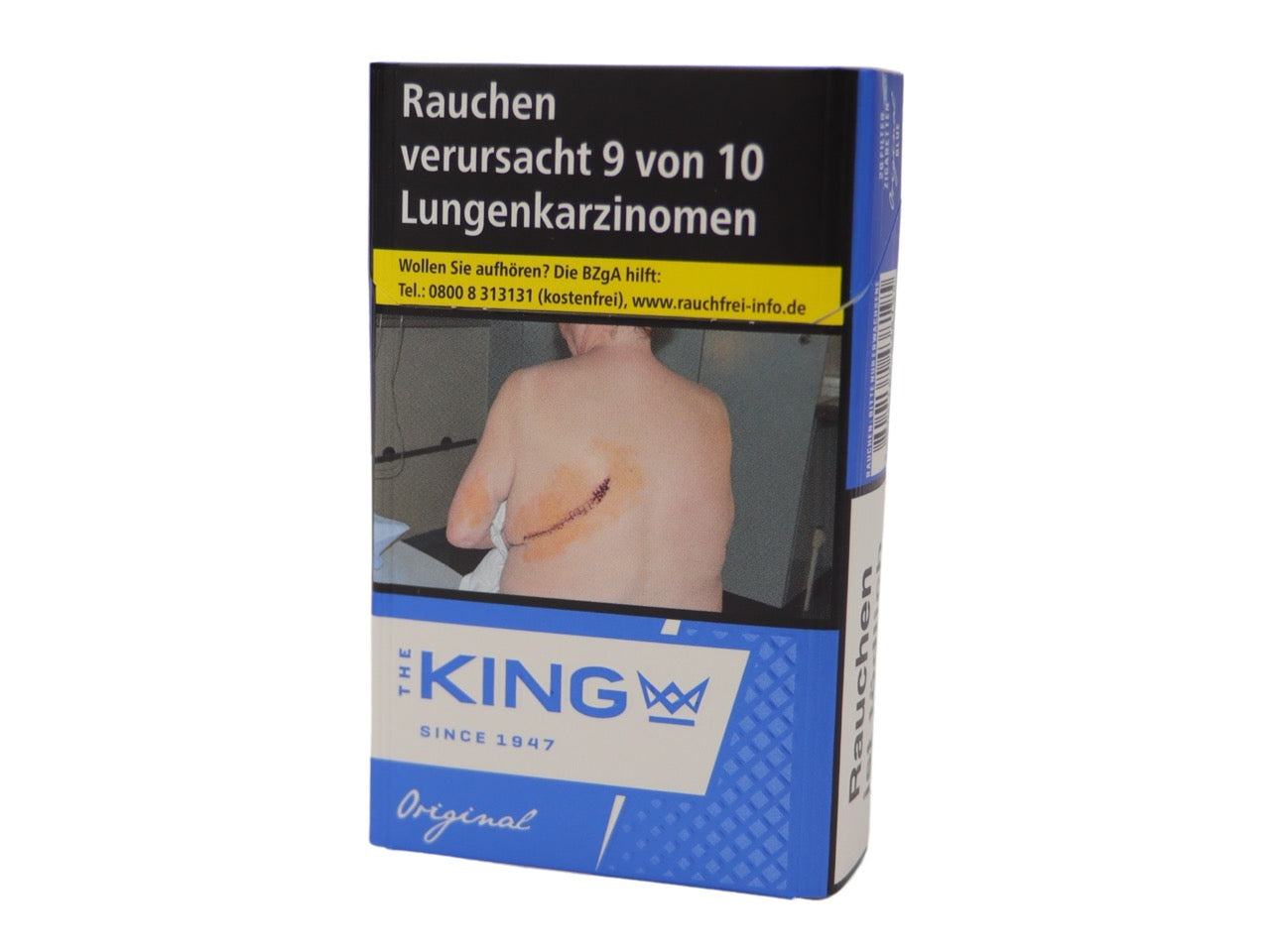 The King Blue Zigaretten 20er Packung, geschlossen, King Size, modernes Design, blau