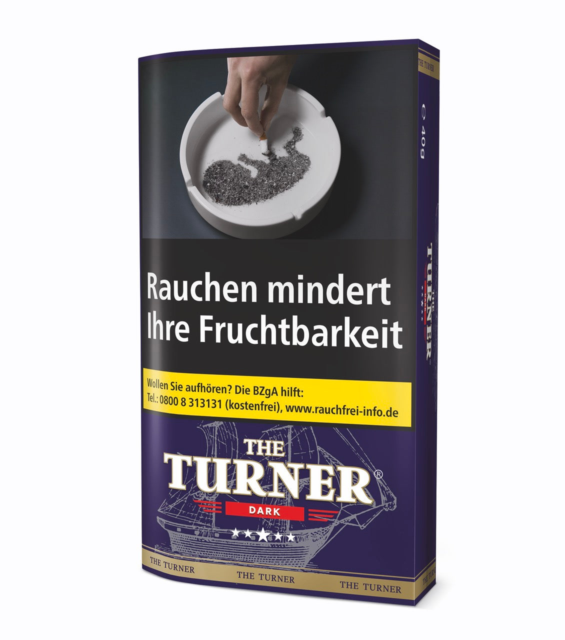 The Turner Dark Drehtabak 40g Pouch – Dunkelbrauner Feinschnitt mit kräftig-würzigem Geschmack, perfekt zum Selbstdrehen