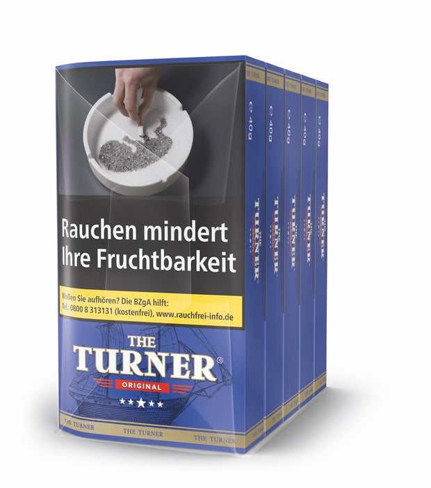 The Turner Original Drehtabak – 5x40g Pouches Gebinde mit Halfzware-Mischung aus Virginia- und Kentucky-Tabaken