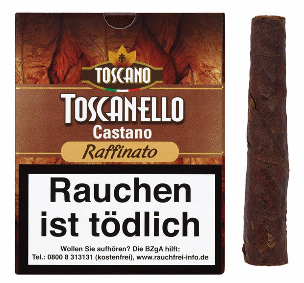 Toscano Toscanello Castano Raffinato Zigarren – Schachtel mit Zigarre, aromatisiert mit Haselnuss