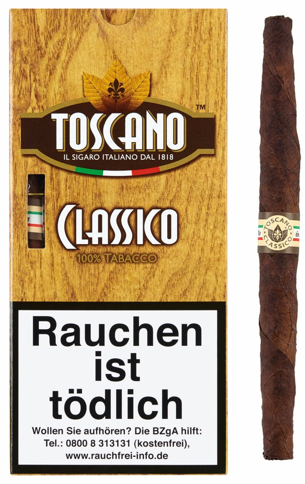 Toscano Classico Zigarren 5er Pack – italienischer Klassiker mit Dark Fired Kentucky Tabak