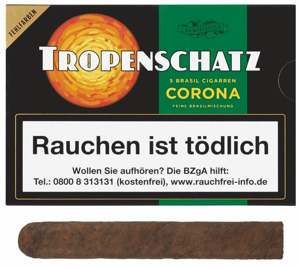 Tropenschatz Brasil 824F – Zigarrenschachtel mit Brasil-Zigarre davor liegend