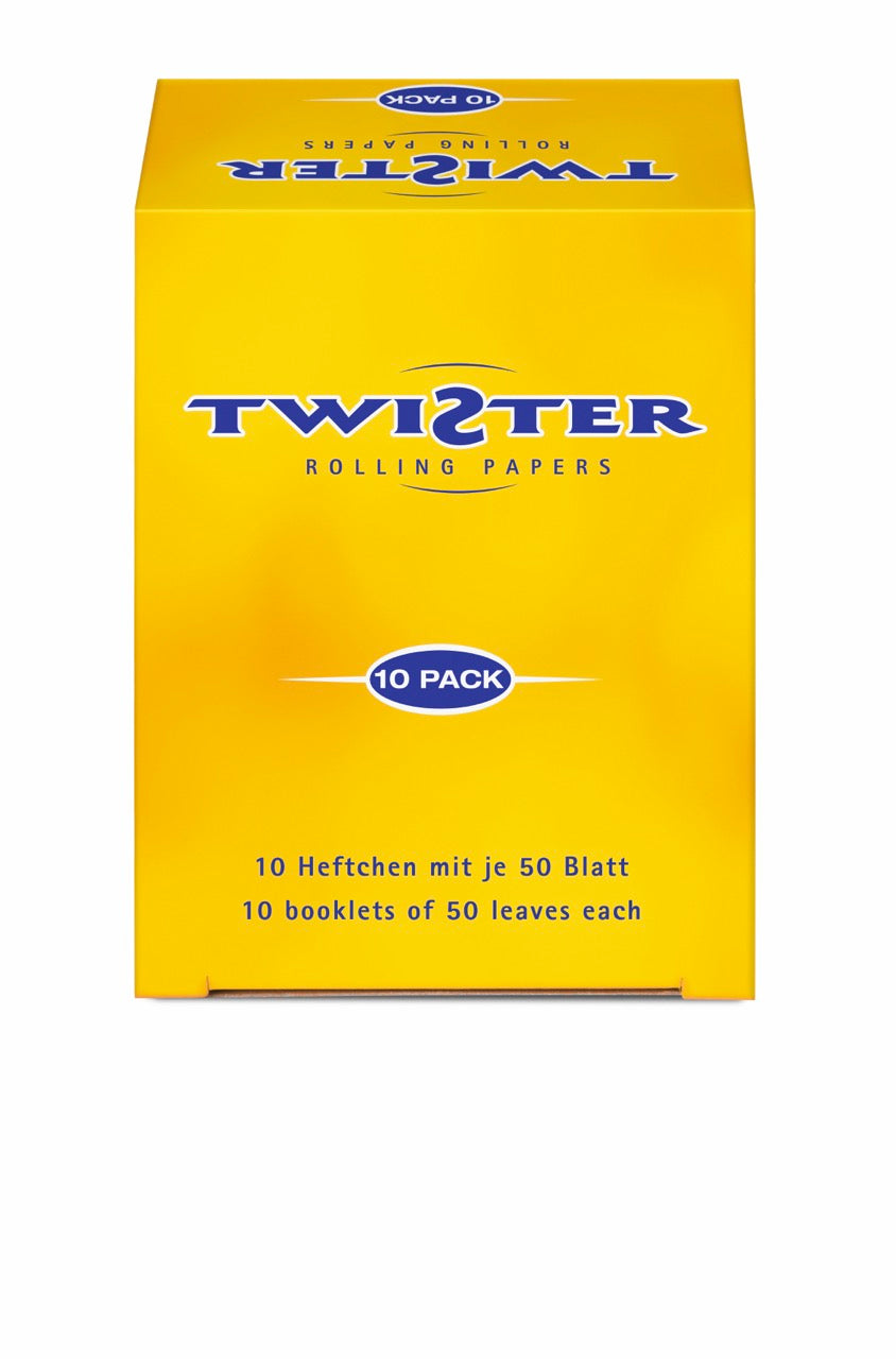 Twister Papier Blättchen Sparpaket mit 100 Heftchen, Zigarettenpapier, frontal fotografiert