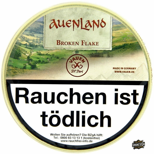 Vauen Auenland Broken Flake Pfeifentabak 50g Dose, deutsche Qualitätsmarke, geschlossene Tabakdose