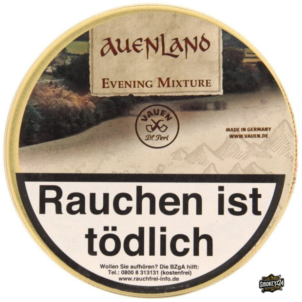 Vauen Auenland Evening Mixture Pfeifentabak 50g Dose, geschlossene Tabakdose, deutsche Qualitätsmischung