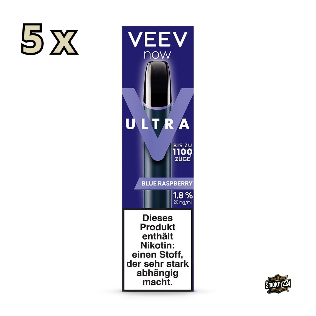VEEV NOW ULTRA Blue Raspberry 5er Sparpaket – Verpackung von vorne
