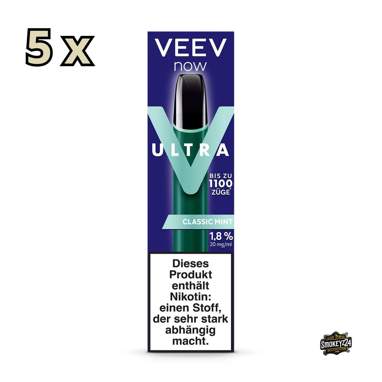 VEEV NOW ULTRA Classic Mint 5er Sparpaket – Verpackung von vorn