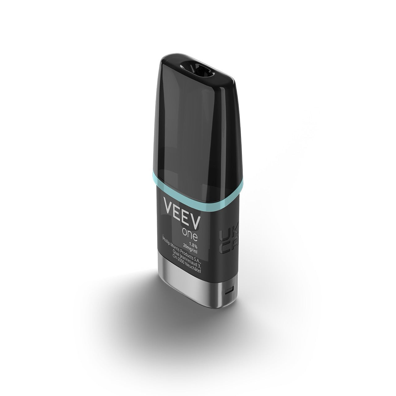 Einzelner VEEV ONE Pod Blue Mint – transparent mit blauer Farbkodierung