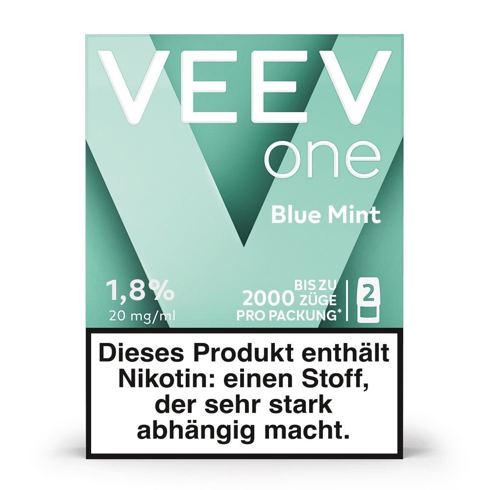 Produktbild VEEV ONE Pods Blue Mint – Vorderseite der Verpackung mit blauem Design