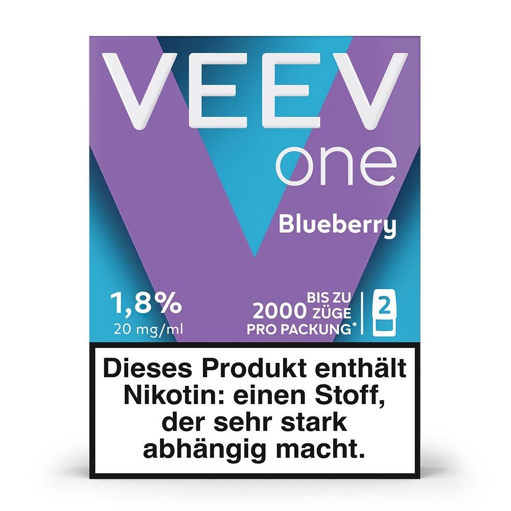 Produktbild VEEV ONE Pods Blueberry – Verpackung mit wildem Blaubeer-Design