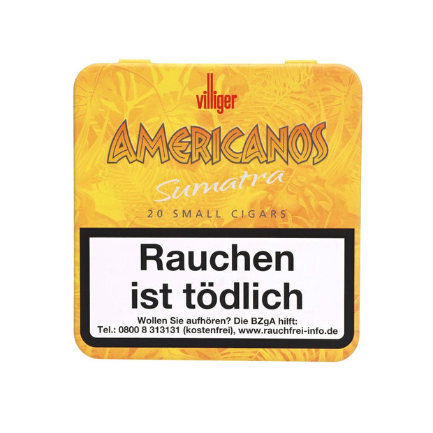Villiger Americanos Sumatra Cigarillos, 20er Pack – Schachtel frontal, ohne Filter, mittelkräftig