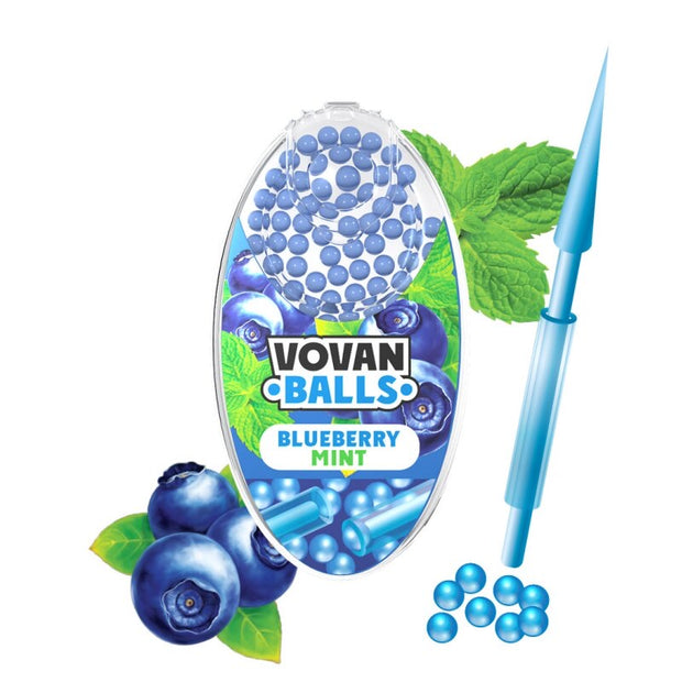 VOVAN Balls Blueberry Mint 20x100er Sparpaket, Großpackung Aromakugeln, fruchtiges Blaubeer-Minz-Aroma für Zigarettenfilter