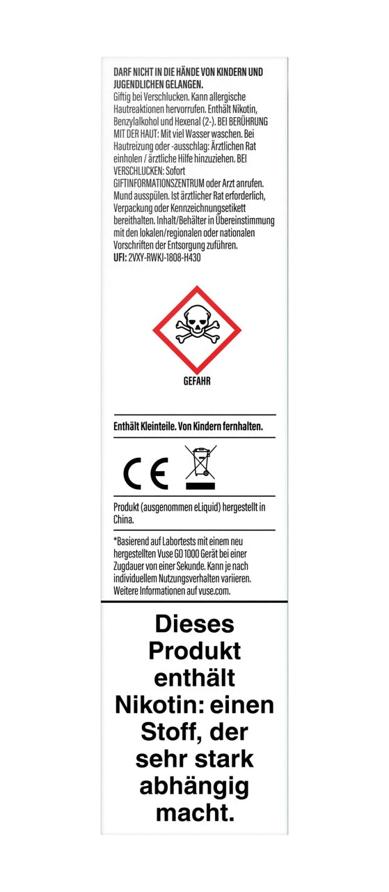 Vuse Go 1000 Cucumber Mix - Vape 20mg - Gurke - Smokeyz24