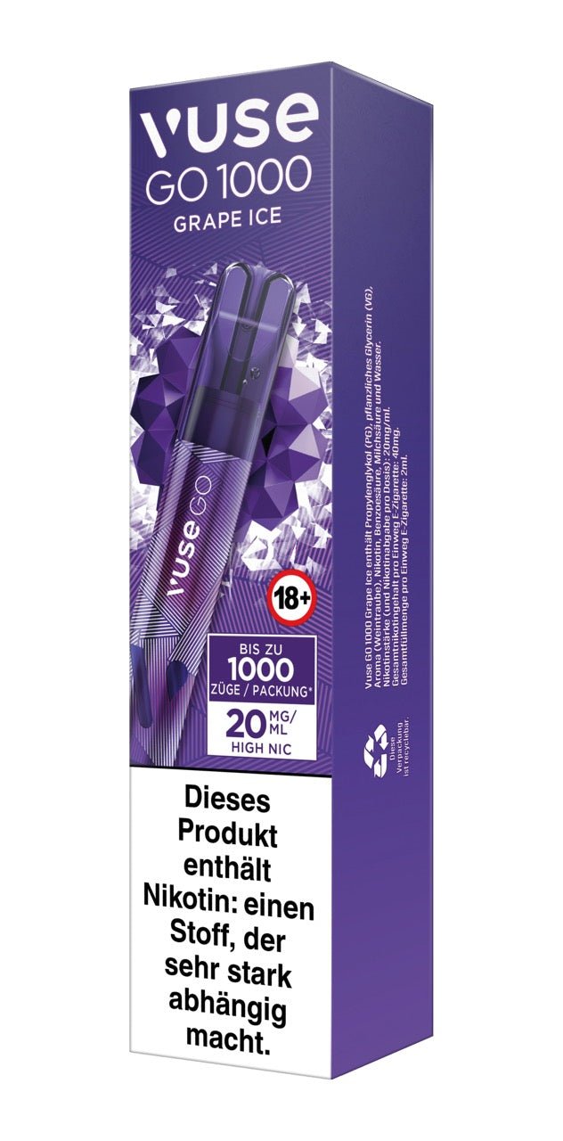 Vuse Go 1000 Grape Ice - Vape 20mg - Traube - Smokeyz24