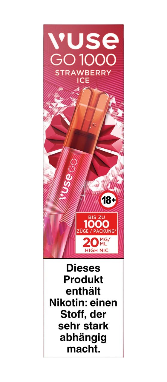 Vuse Go 1000 Strawberry Ice - Vape 20mg - Erdbeere - Smokeyz24
