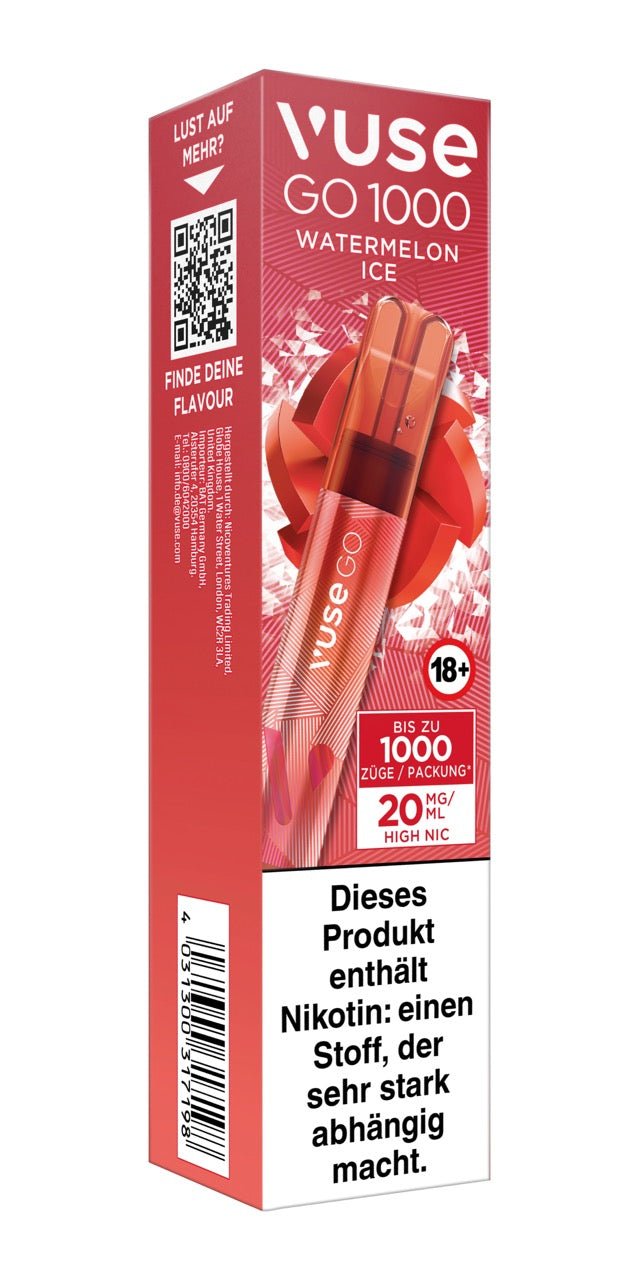Vuse Go 1000 Watermelon Ice - Vape 20mg - Wassermelone - Smokeyz24