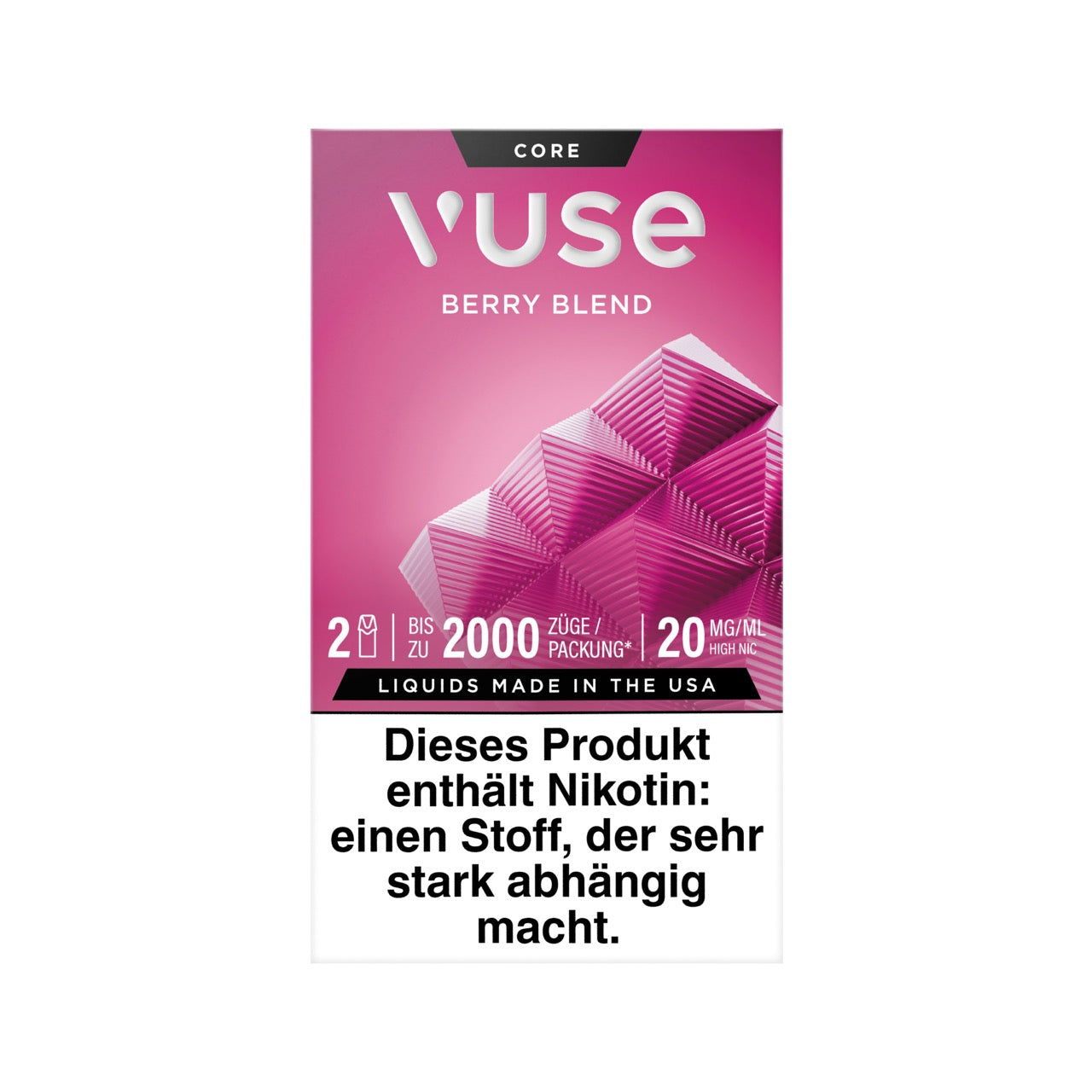 Vuse Pods Berry Blend 20mg neues Design 2024, Beerenmischung, 2er Pack, Frontansicht, Smokeyz24.de