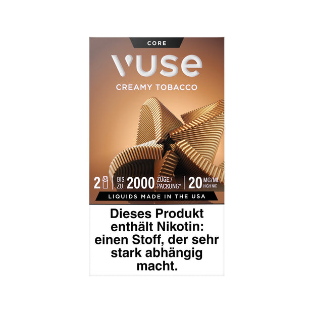 Vuse Pods Creamy Tobacco 20mg neues Design 2024, Tabak, 2er Pack, Frontansicht, Smokeyz24.de