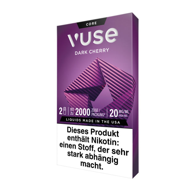 Vuse Pods Dark Cherry 20mg neues Design 2024, Kirsche, Packung seitlich links, Smokeyz24.de