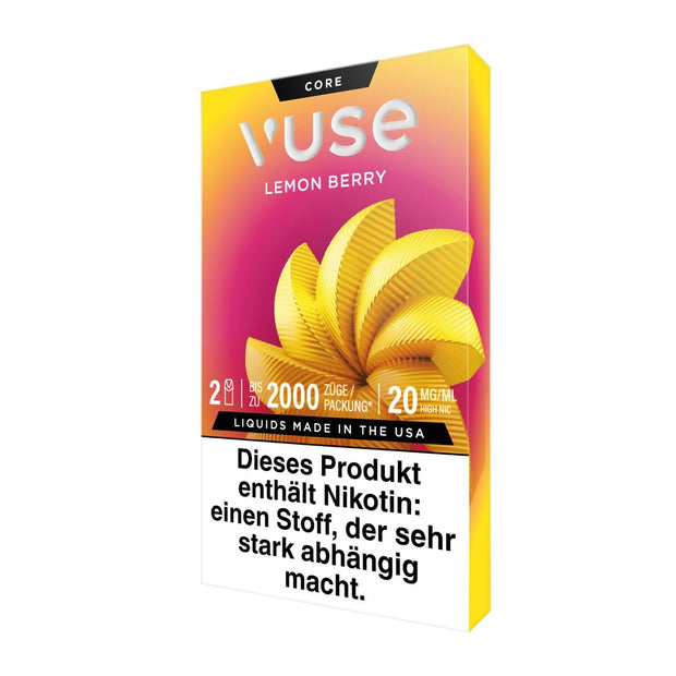 Vuse Pods Lemon Berry 20mg neues Design 2024, Zitrus Beeren, Packung seitlich links, Smokeyz24.de
