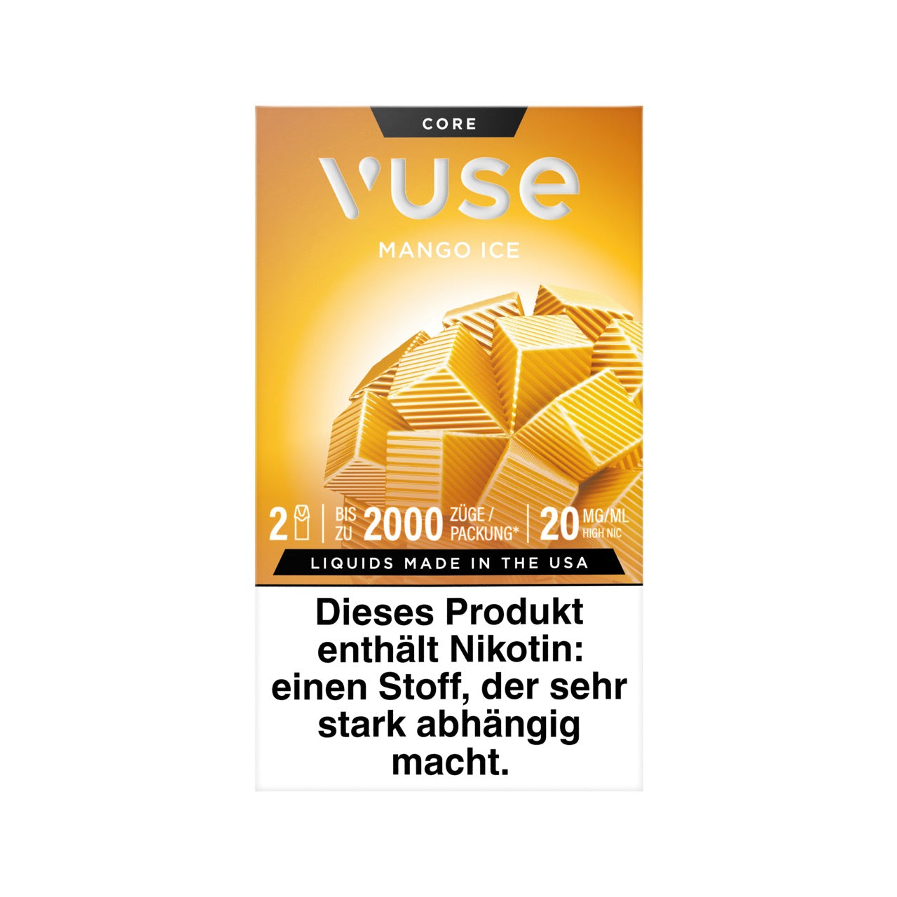 Vuse Pods Mango Ice 20mg neues Design 2024, Mango, 2er Pack, Frontansicht, Smokeyz24.de