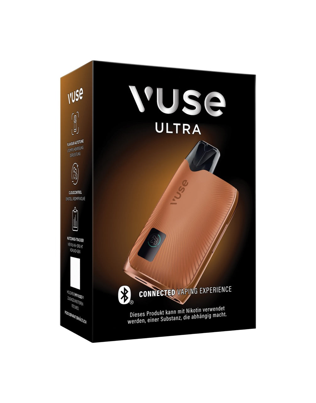 Vuse Ultra Device Copper Verpackung seitlich von rechts
