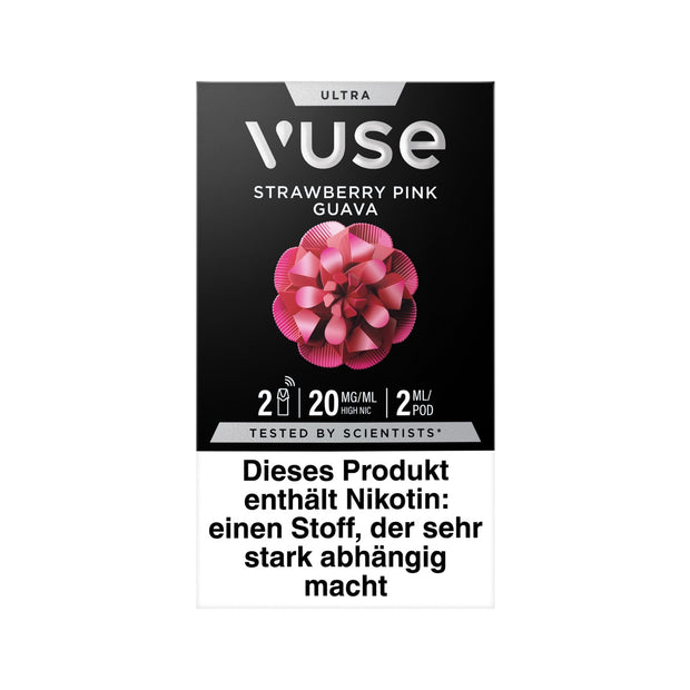 Vuse Ultra Pods Strawberry Pink Guava 20mg 2er Pack Frontansicht