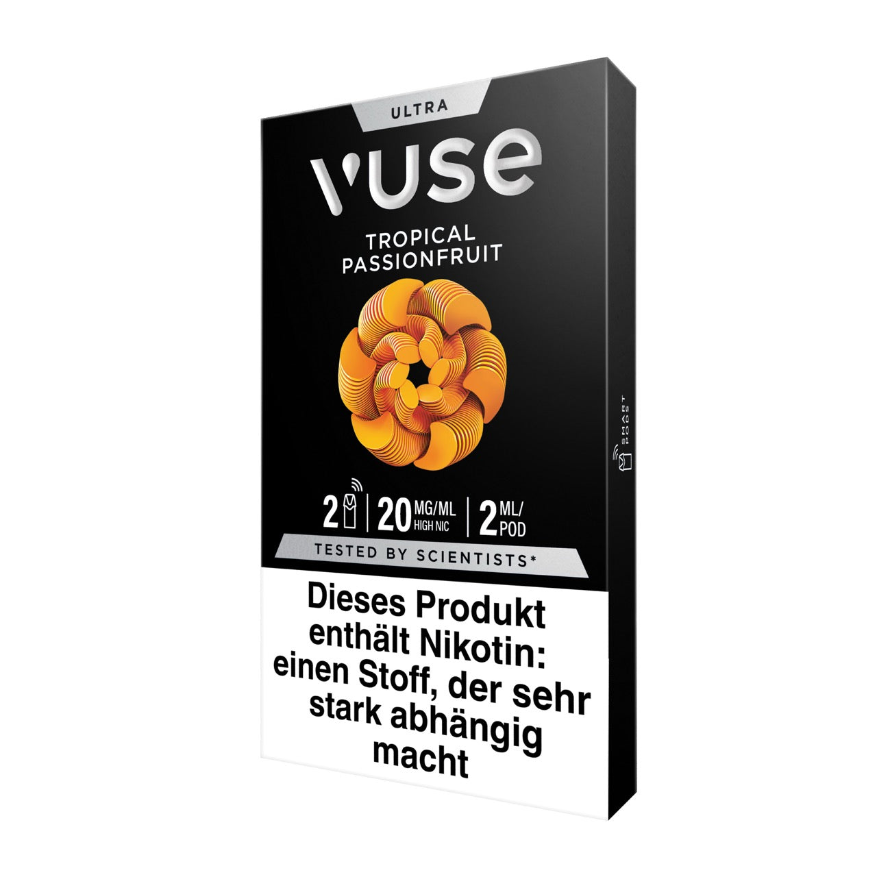 Vuse Ultra Pods Tropical Passionfruit 20mg Packung seitlich