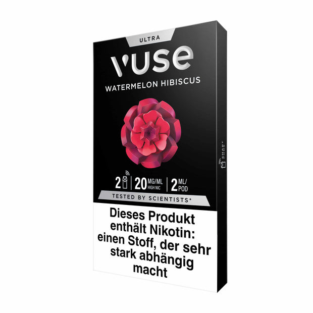 Vuse Ultra Pods Watermelon Hibiscus 20mg 2er Pack seitliche Verpackung