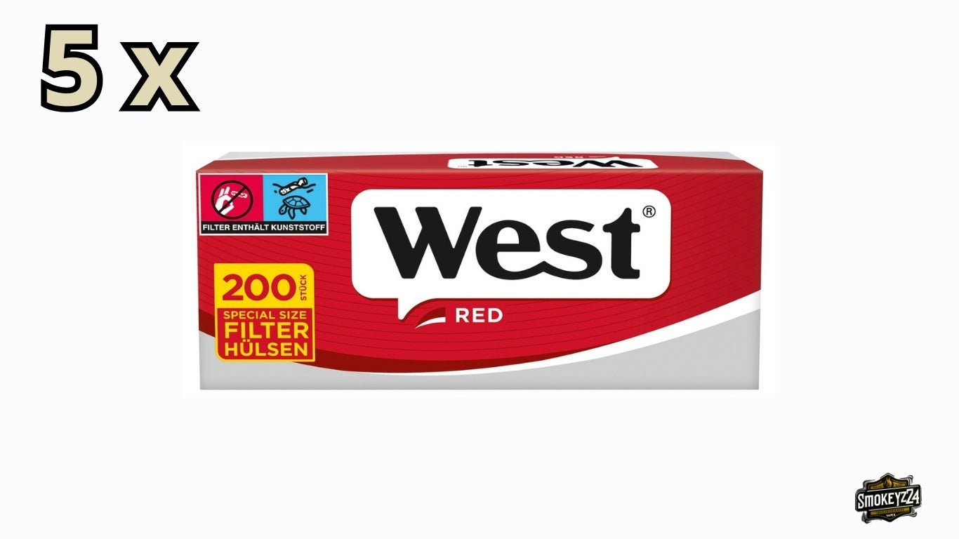 West Red Hülsen – Sparpaket 5x200 Stk. - Smokeyz24