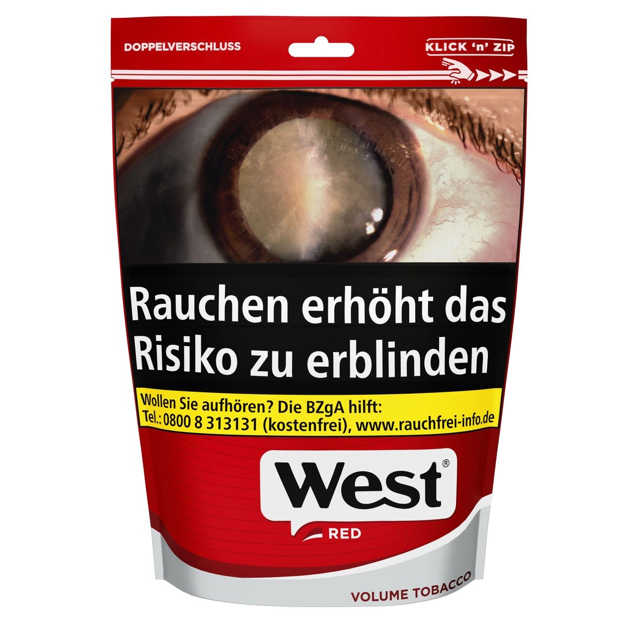 West Red Volumentabak - 185g Beutel Stopftabak - Smokeyz24