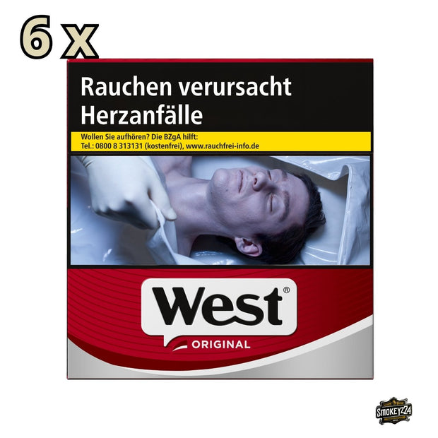 West Red Zigaretten - Schachtel Rot mit 6x50 Stück frontal