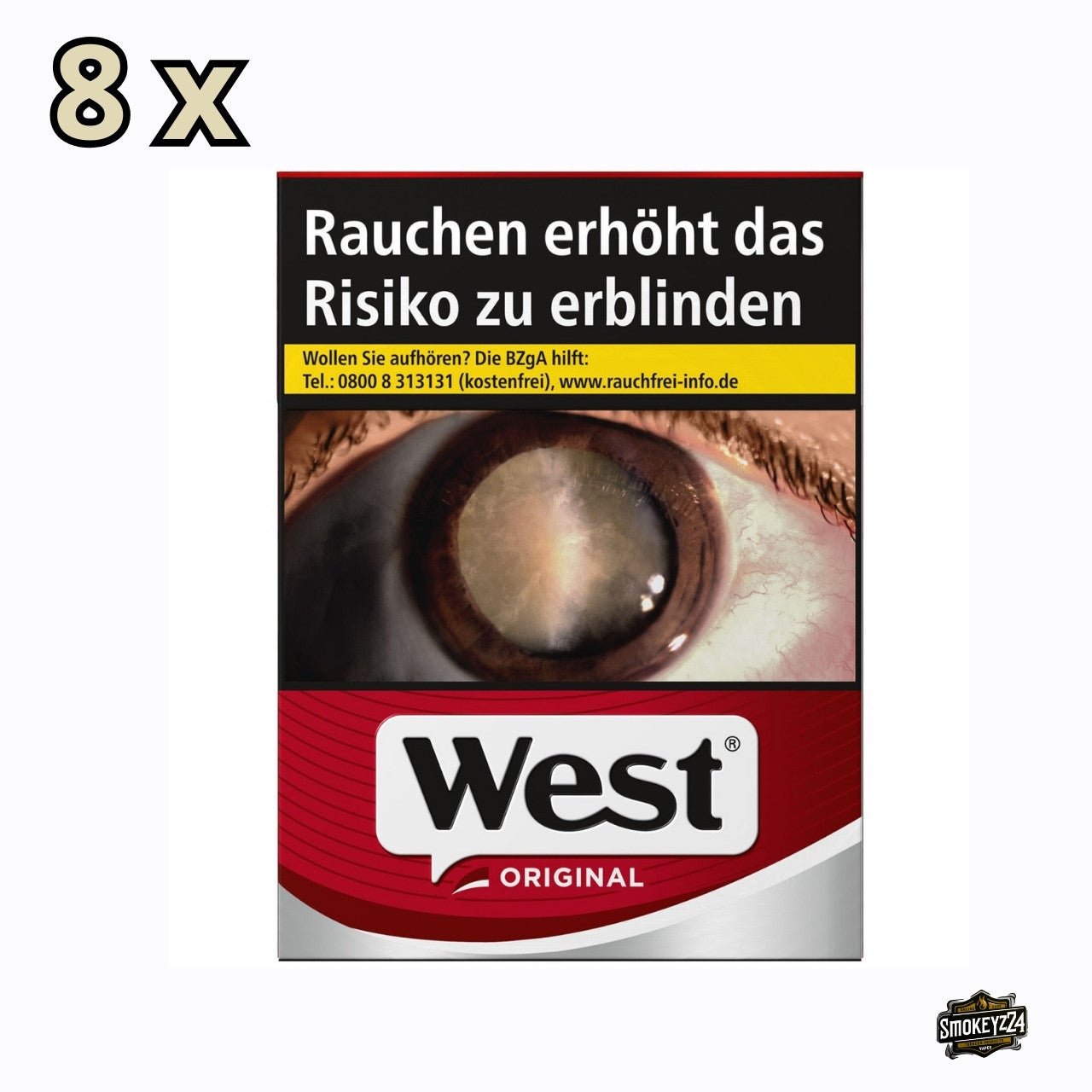 West Red Zigaretten rot - Stange 8x24 Stk. - Smokeyz24