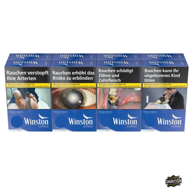 Winston Blue Longs Zigaretten Stange 8x28 Stück in blauer Gebindedarstellung