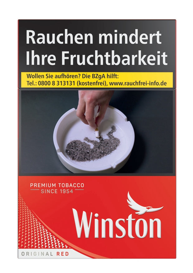 Winston Red Zigarettenschachtel, 20 Stück, klassisch rot, frontal