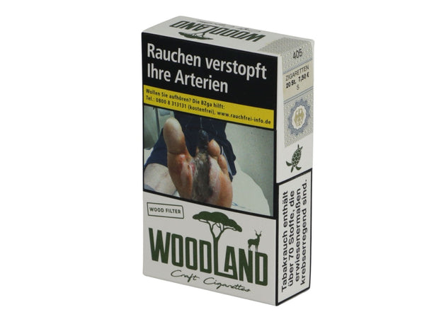 Woodland Craft Zigaretten 20er Packung, geschlossen, biologisch abbaubar, FSC-Papier, nachhaltiges Design