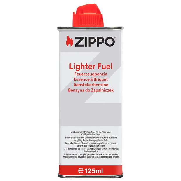 Zippo Feuerzeug Benzin 125ml, original Nachfüllflasche, geeignet für Zippo-Feuerzeuge und Handwärmer, kindersicherer Ausgießer