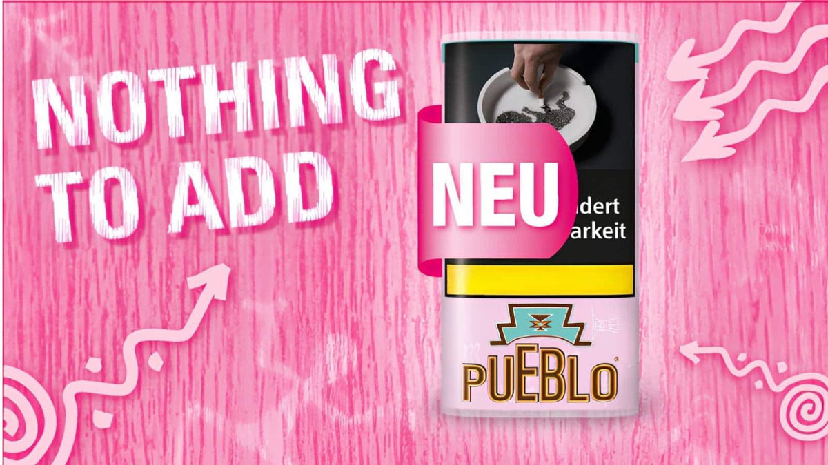 PUEBLO Pink neu im Shop - Blogtitelbild zur neuen milden Drehtabak-Sorte ohne Zusatzstoffe
