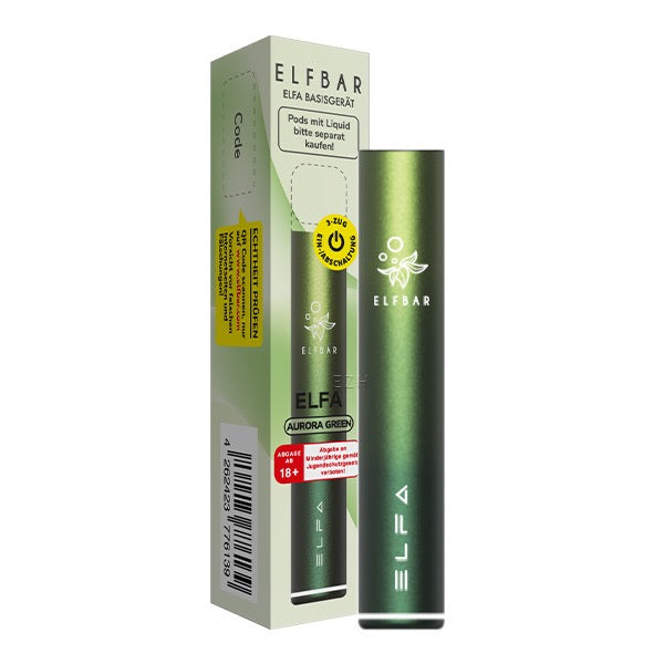 Elfbar Akku Basigeraet Akku Aurora Green mit Verpackung