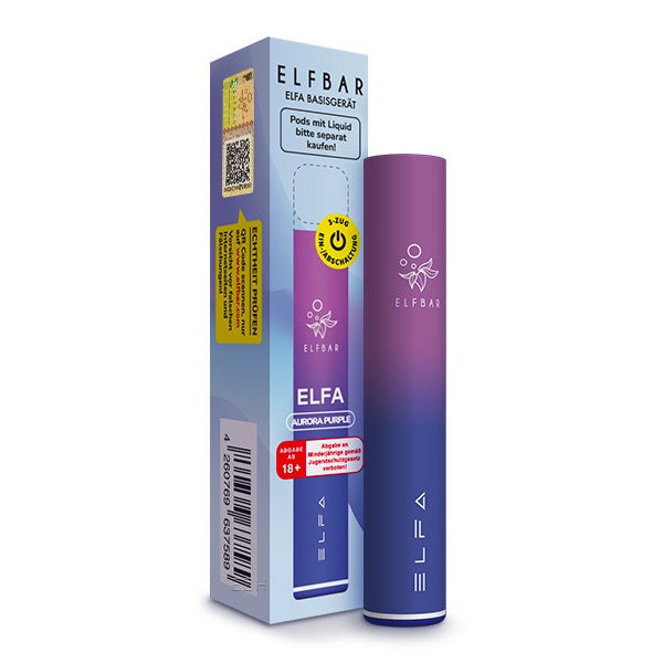 Elfbar Elfa Basisgeraet Akku Purple mit Verpackung