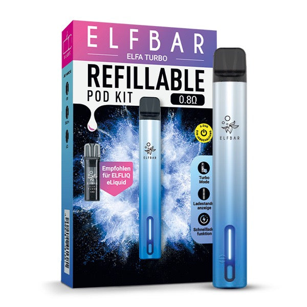 Elfbar Elfa Turbo Gerät Aurora Cyan Blau