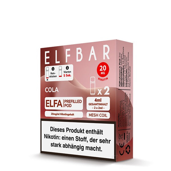 Elfbar Elfa Pods Cola 20mg – Erfrischender Cola-Geschmack Verpackung
